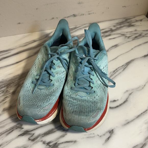 Hoka One One Womens Clifton 8 Blue Running Shoes Sneakers Size 9.5B - Picture 8 of 11